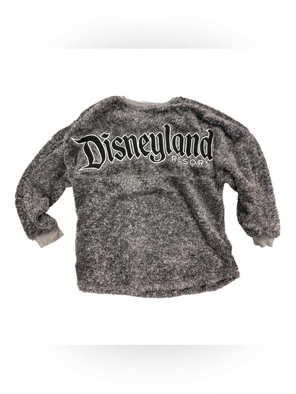 Disney Gray Sherpa Disneyland Resort Spirit Jersey Sweater Fuzzy Plush Cozy